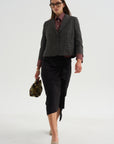 Cropped Blazer, Brown