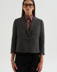 Cropped Blazer, Brown