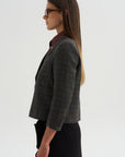 Cropped Blazer, Brown