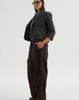Wide Leg Pants, Burgundy