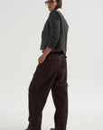 Wide Leg Pants, Burgundy