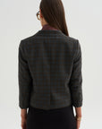 Cropped Blazer, Brown