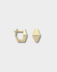 Deco Rombo P Mini Earrings, Yellow Gold