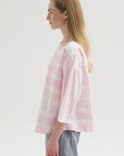 Britan Blouse, Brushstroke Rose Stripe