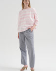 Britan Blouse, Brushstroke Rose Stripe