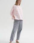 Britan Blouse, Brushstroke Rose Stripe