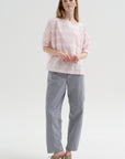 Britan Blouse, Brushstroke Rose Stripe