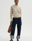 Collegiate Stripe Polo, Sandstone Combo