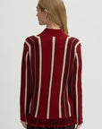 Handloom Cardigan, Carmine Combo