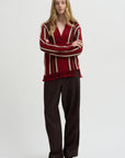 Handloom Cardigan, Carmine Combo