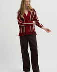 Handloom Cardigan, Carmine Combo