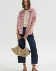 Airy Ringer Tee, Cream & Carmine
