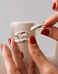 Grande Twin Tusk Ring, Silver