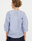Knot Blouse, White & Navy