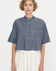Cropped Mood Shirt, Navy