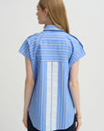 Woven Cap Sleeve, Blue Multi