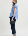 Woven Cap Sleeve, Blue Multi