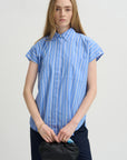 Woven Cap Sleeve, Blue Multi