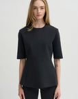 Mini Check Wes Top, Charcoal