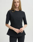 Mini Check Wes Top, Charcoal