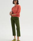 Tonal Stripe Kick Pant, Avocado