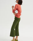 Tonal Stripe Kick Pant, Avocado
