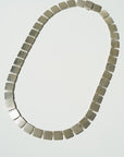 Large Tile Necklace - Matte, Sterling Silver