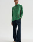 Camille - Silk And Lurex Shirt, Green