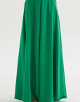Ludlow - Long silk Crepe Skirt, Green