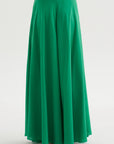 Ludlow - Long silk Crepe Skirt, Green