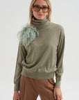 Alban - Wool & Silk Turtleneck, Khaki