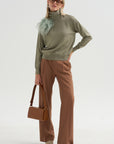 Alban - Wool & Silk Turtleneck, Khaki