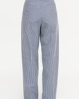 Margate - Striped Cotton Pants, Navy & Ivory