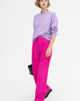 Falmouth - Viscose And Acetate Front Pleats Pants, Fuchsia