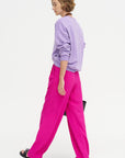 Falmouth - Viscose And Acetate Front Pleats Pants, Fuchsia