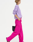 Falmouth - Viscose And Acetate Front Pleats Pants, Fuchsia