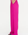 Falmouth - Viscose And Acetate Front Pleats Pants, Fuchsia