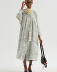 Simon - Printed Silk Dress Organ, Ivory