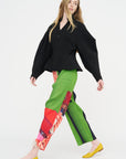 City Collage Pants, Red & Green