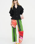 City Collage Pants, Red & Green
