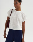 Step Knit Top, Off White