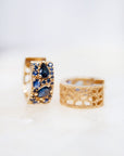"Coa" Small Hoop Earring, Blue Sapphire