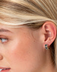 "Coa" Small Hoop Earring, Blue Sapphire
