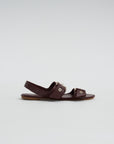 The Double Buckle Sandal, Oxblood