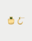 Cowbell Earring, Green Tourmaline
