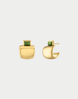 Cowbell Earring, Green Tourmaline