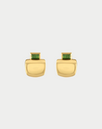 Cowbell Earring, Green Tourmaline