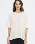 Hazel Superfine Cashmere Top, ivory