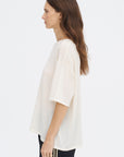 Hazel Superfine Cashmere Top, ivory