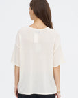Hazel Superfine Cashmere Top, ivory